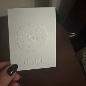 Chanel White Embossed Design Gift Card new